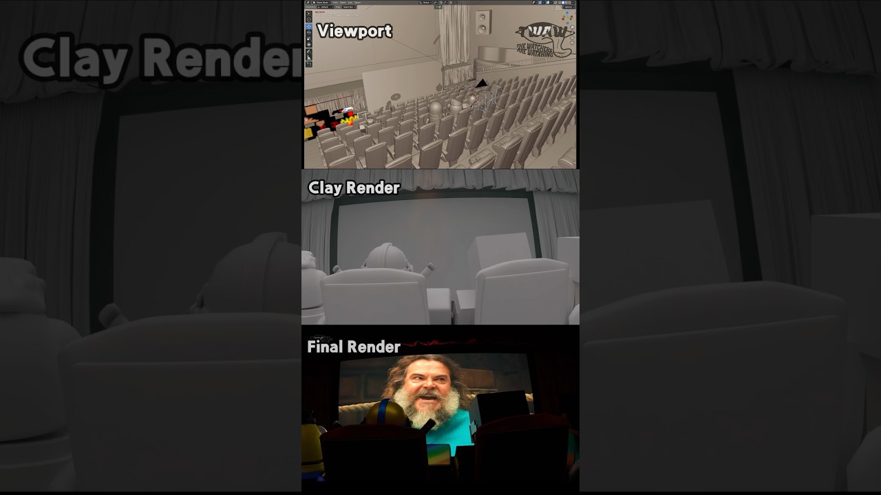 average Minecraft movie reaction: behind scenes render #shorts #render #blender #roblox  #minecraft