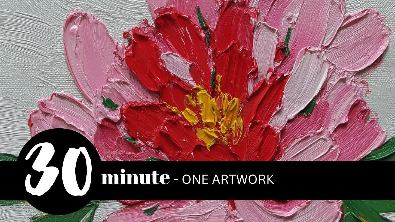 Pink & Red Floral Oil Painting for Samsung Frame TV | 30 Minute TV Screensaver Art