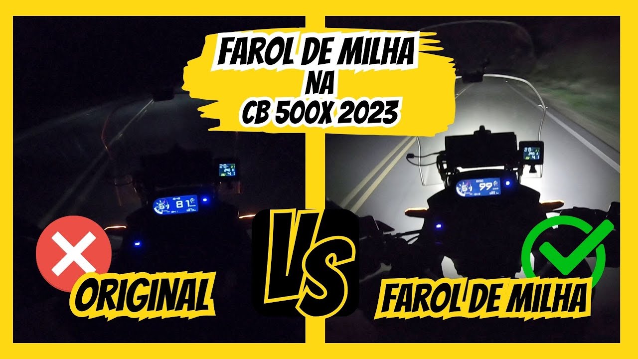 Cb 500x - FAROL ORIGINAL VS. FAROL DE MILHA...VALE A PENA??? - ( Canal Vou de Moto)