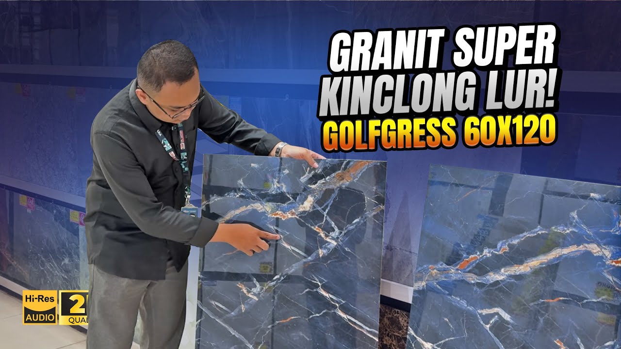 Granit 60x120 Glass Polish Rekomendasi Untuk Lantai & Dinding | 60x120 Golfgress Titanium Blue KW A