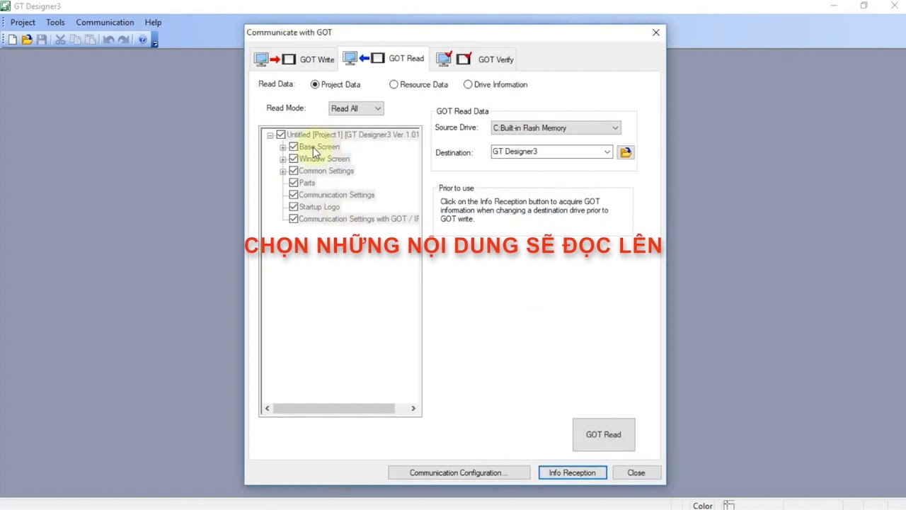Hướng dẫn đọc chương tr&igrave;nh HMI Mitsubishi GOT1000 - PLCTech