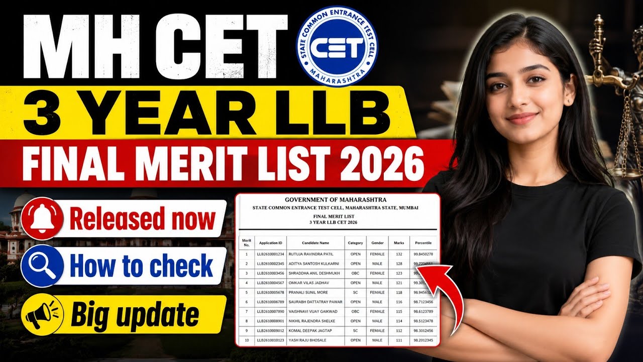 mh cet 3 year llb final merit list 2026 | mah cet 3 year llb merit list 2026 | mahir academy 
