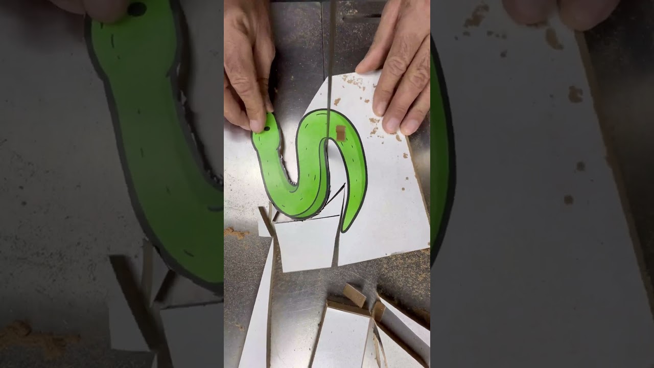 Cutting a wooden snake 🐍🪵✨ 