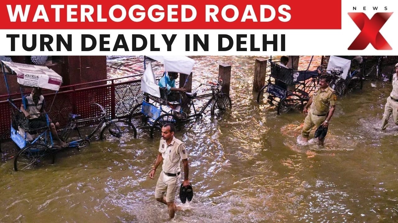 NCR Monsoon Fury: Waterlogging disrupts normal life; man falling into overflowed pothole | NewsX