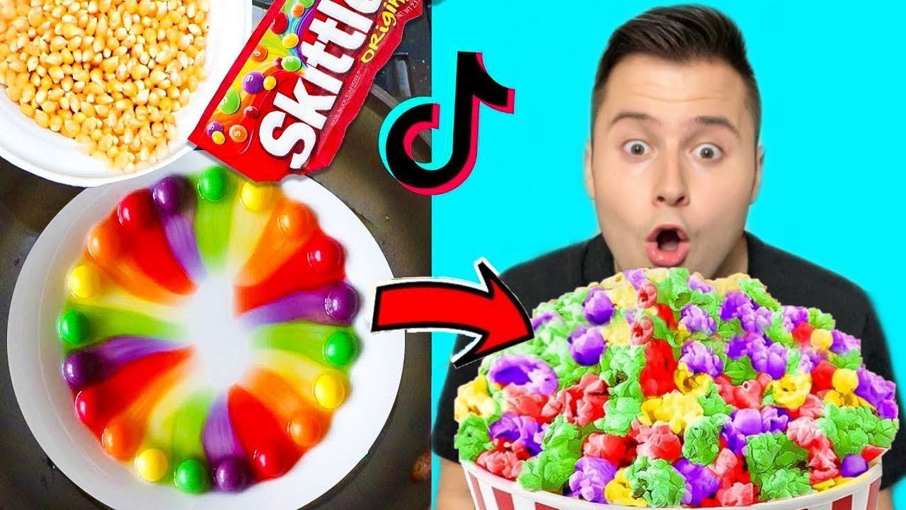 REGENBOGEN POPCORN😍 Ich teste VIRALE TikTok Food Lifehacks ZUM NACHMACHEN😍
