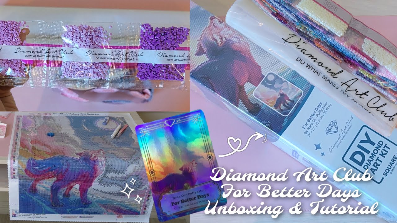 Diamond Art Club®: Распаковка и обучение алмазной живописи💎 | For Better Days от Наны Ци - Puffyg...