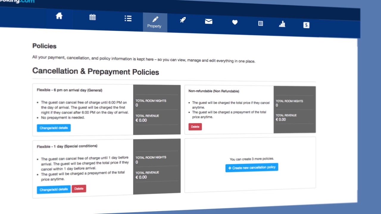 How to change cancellation policies in the extranet | Booking.com