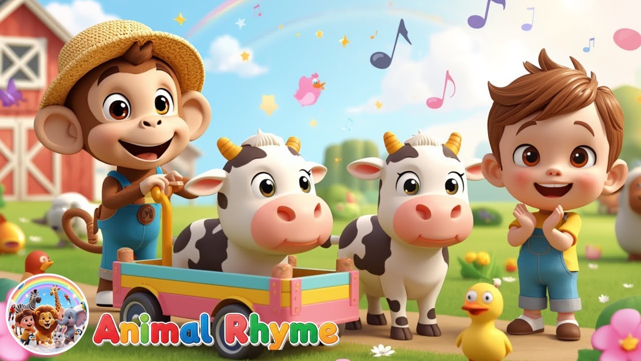 Monkey Farmer Transports Cows and Milks on the Farm | Jack’s Viral Farm Life Song