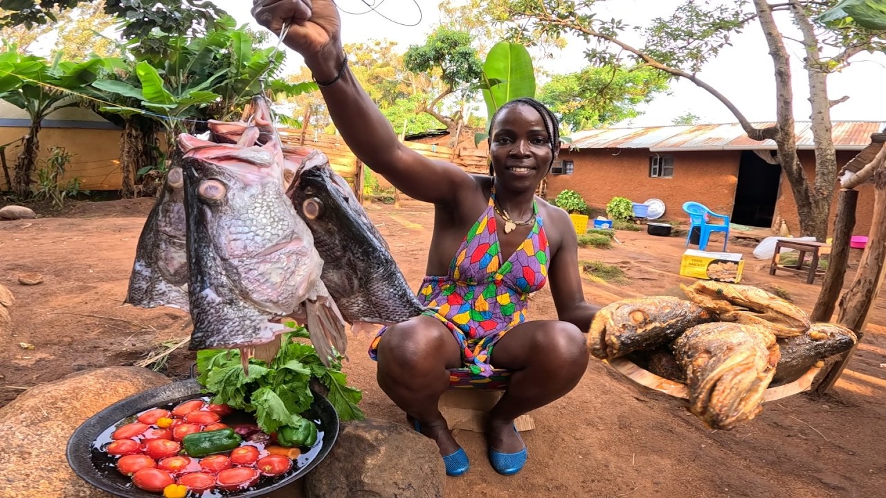 Turning Fish Heads To Delicious Dinner For my Family | African Village Cooking