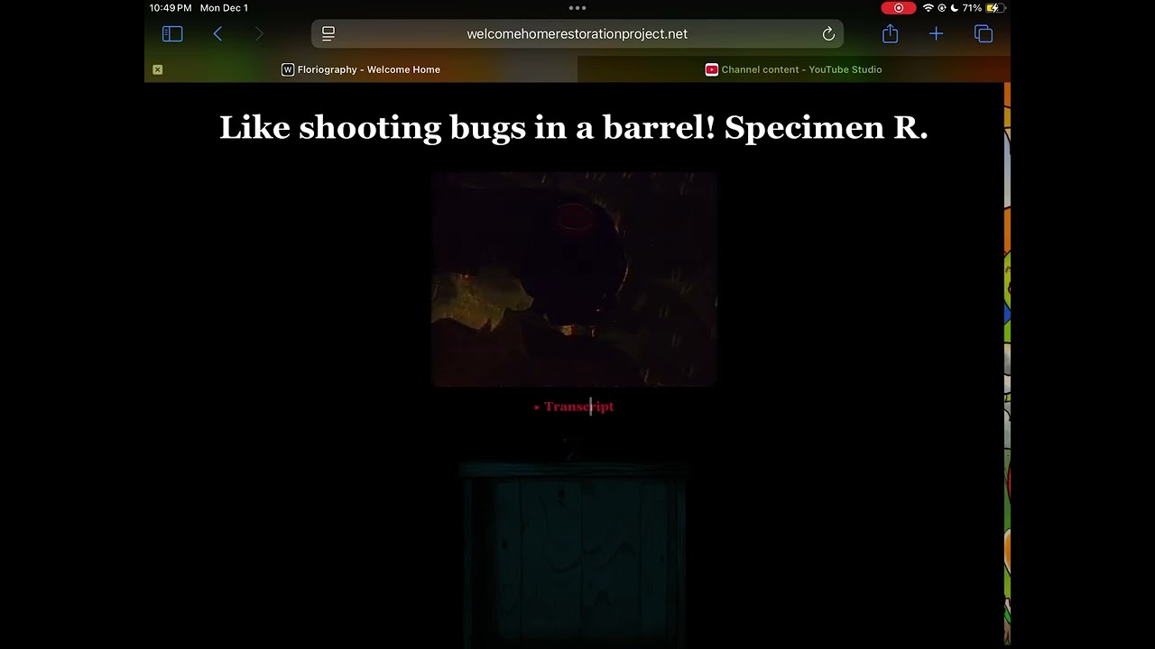 Welcome Home Update- Specimen R