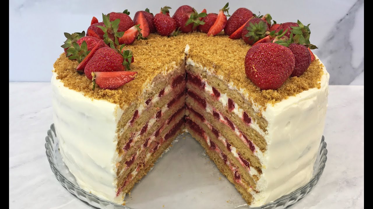 НОВИНКА! МЕДОВИК! / Медовый Торт с Клубникой Вкуснотища! / Торт на Праздник / Strawberry Honey Cake