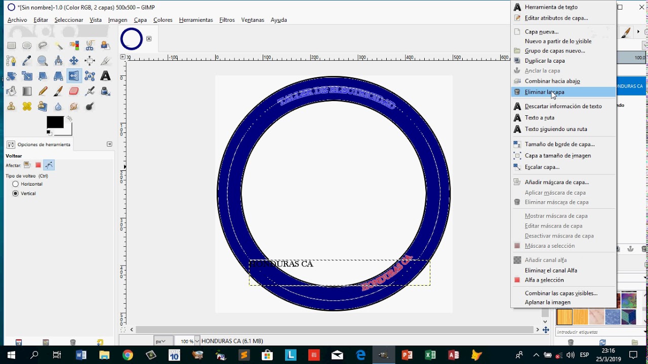 Como hacer un logo circular en GIMP rapido y facil