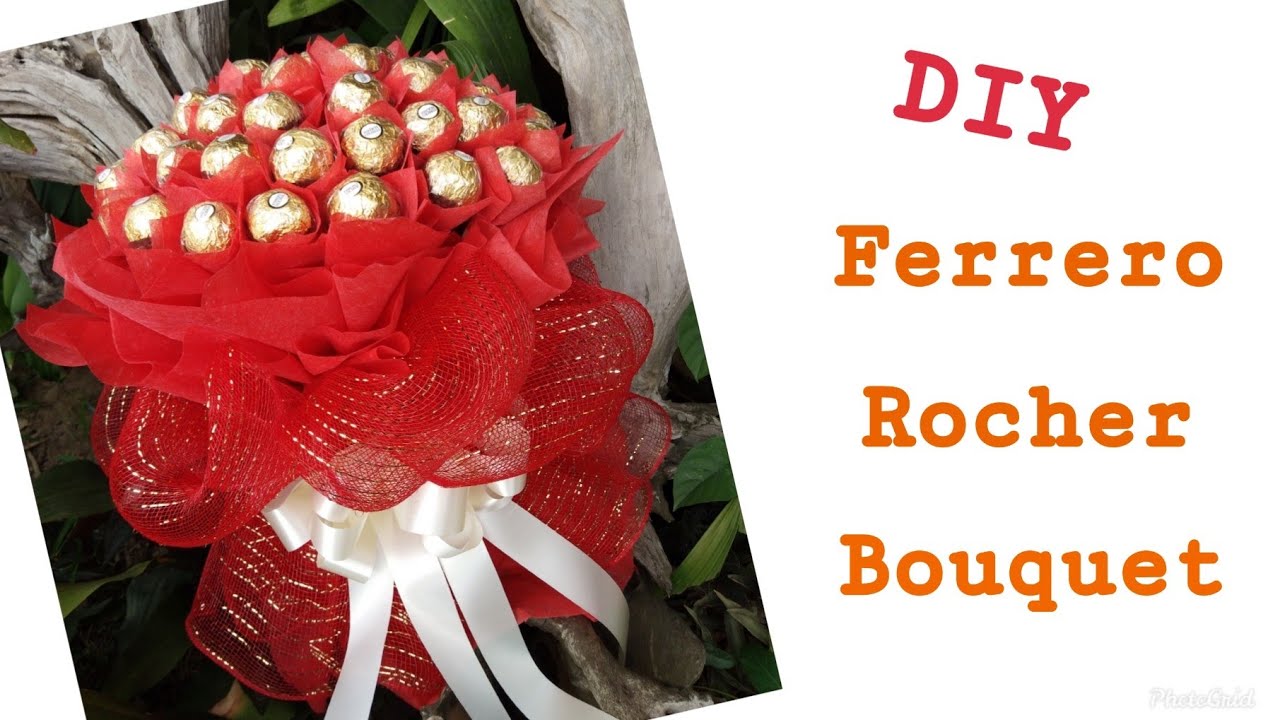 DIY Big Ferrero Rocher Bouquet /วิธีทำช่อเฟอร์เรโร่ขนาดใหญ่ 55 ลูก
