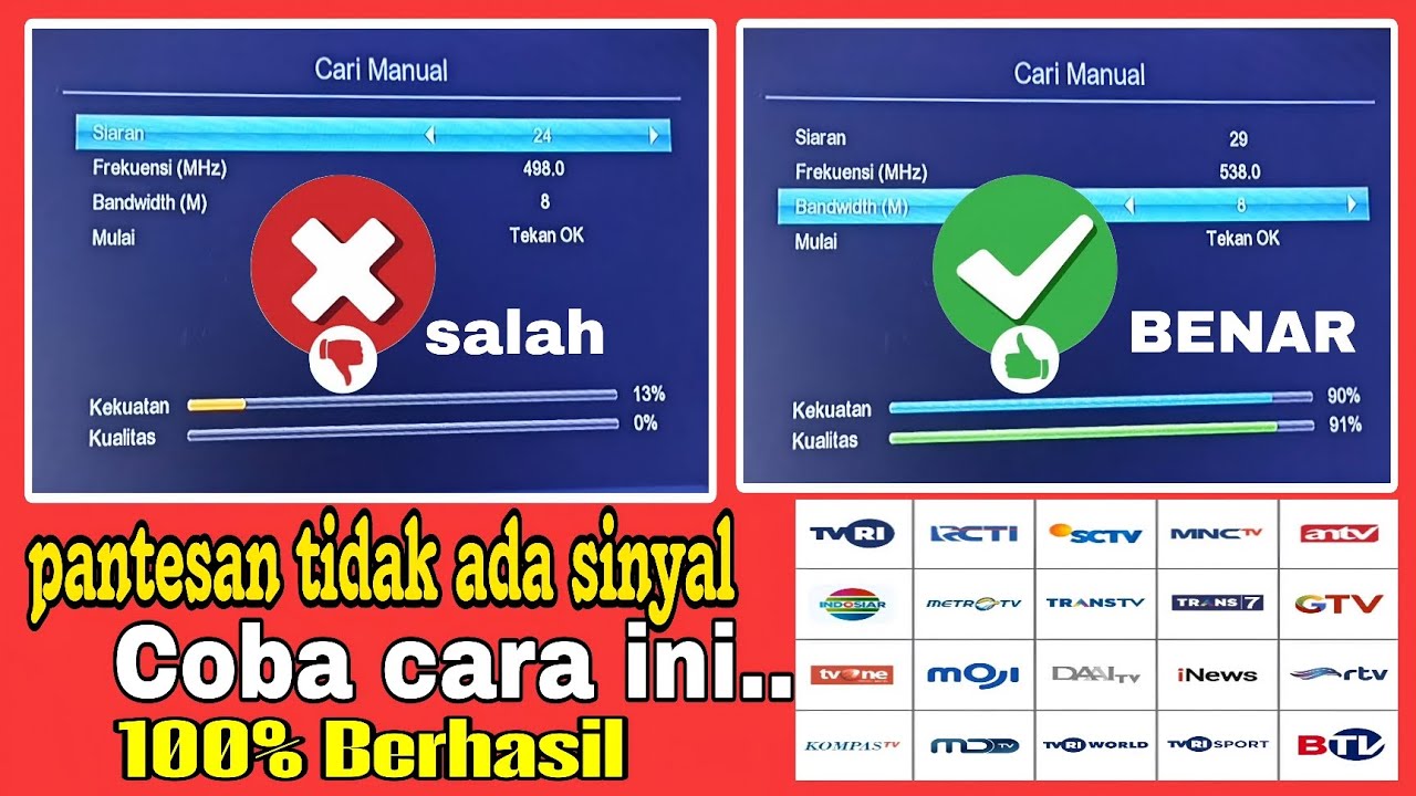 Cara mencari siaran tv digital yang hilang Di Set Top Box semua merek