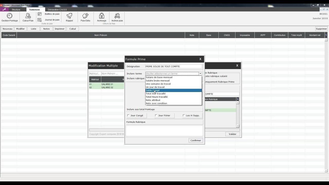 Calcul de la prime de fin d&rsquo;ann&eacute;e - Expert Computer - Expaie