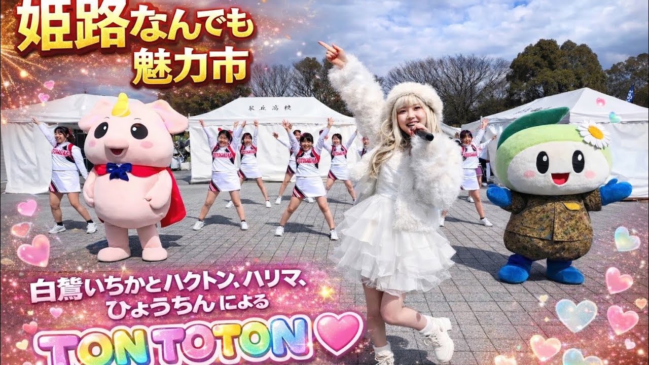 姫路なんでも魅力市　白鷺いちかとハクトン・ハリマ、ひょうちんによる「TON TON TON🩷」