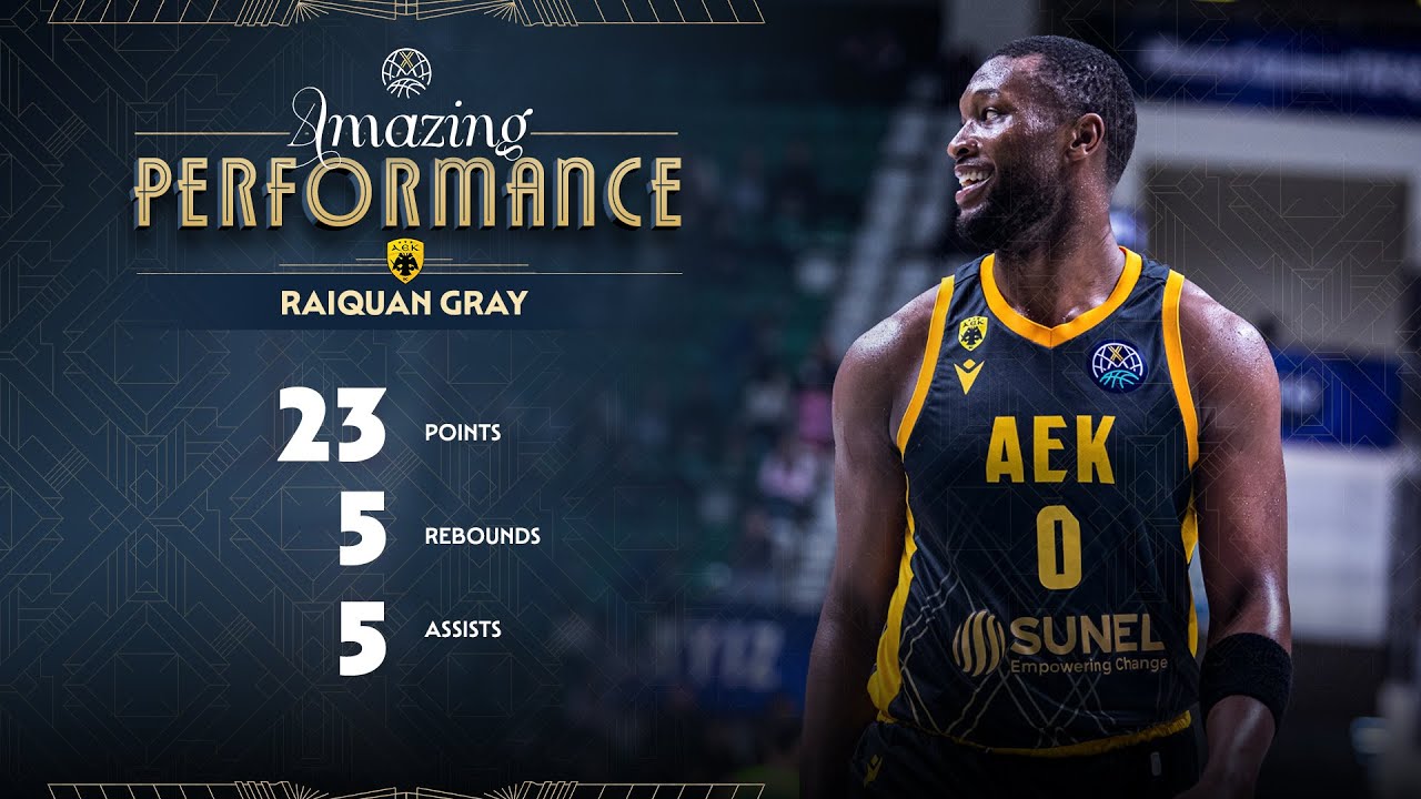 Raiquan Gray (23 PTS) | Player Highlights | TOF v AEK | #BasketballCL 2025-26