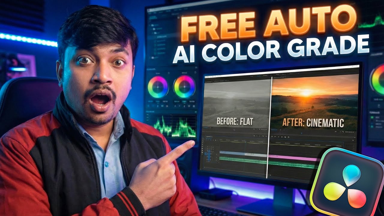 Auto Color Grade ANY Clip in 1 Click (Better Than AI?) - DaVinci Resolve Free