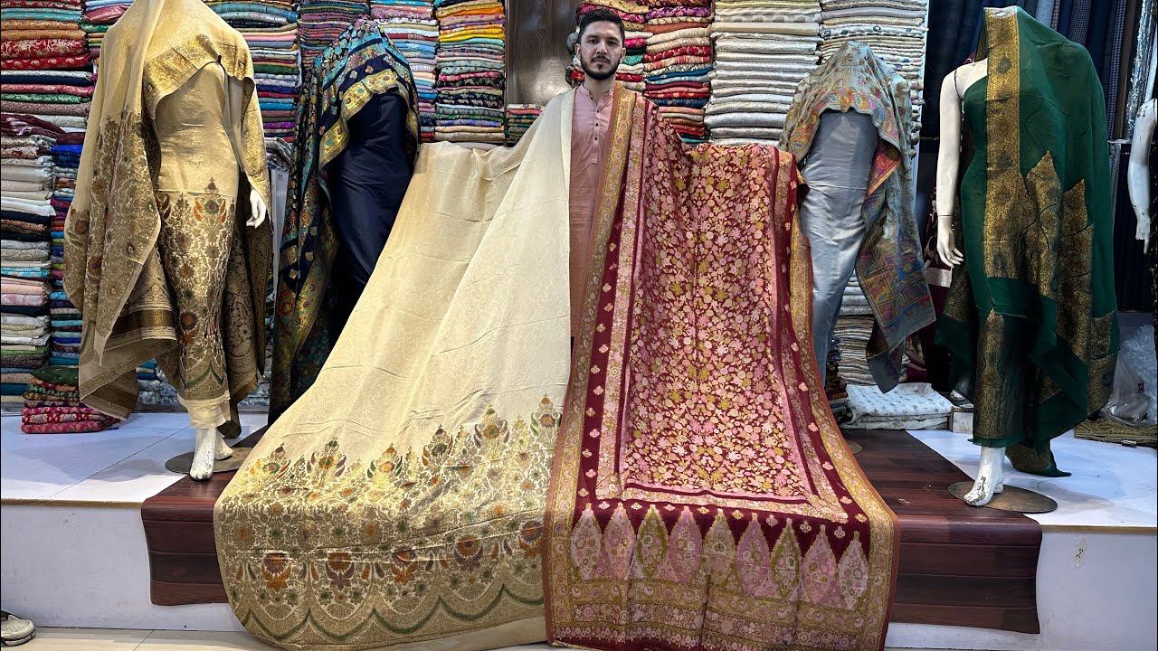 7aat Rang Shawls | pure mesuri BANARSI suits | Indian Zari banarsi | kimkhwab Shawls 2023