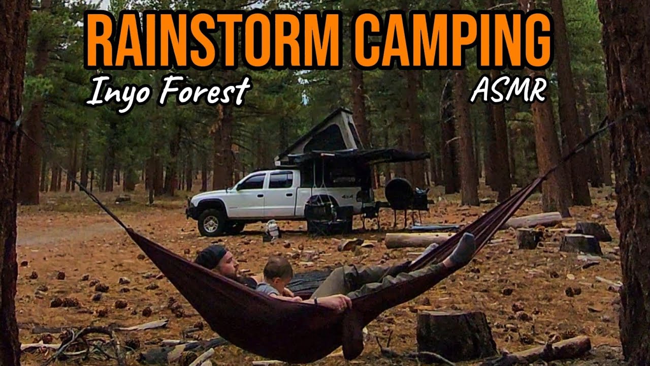 Camping in a rainstorm in my Dodge Dakota