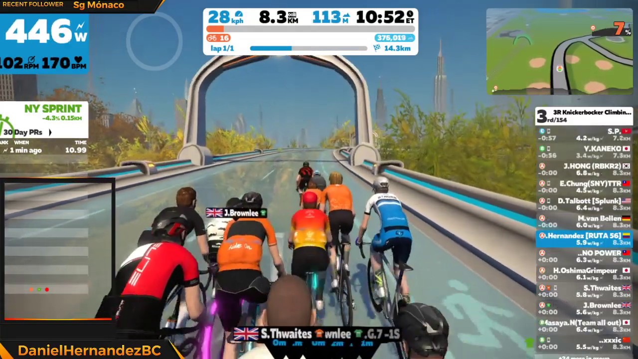 Zwift - Carrera EN VIVO - (primer Stream... ensayando!) - 3R Knickerbocker Climbing Race