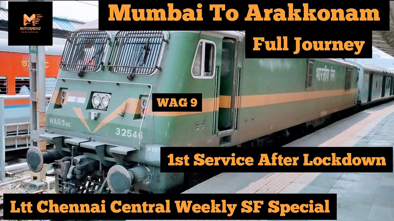 Full Journey || Mumbai To Arakkonam || 01479 Ltt Chennai Central Weekly SF Special || Indian Railway