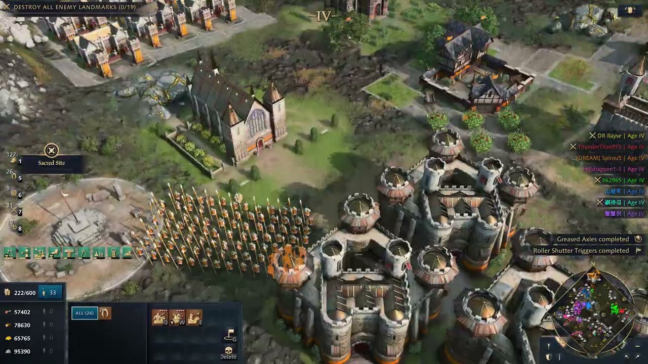 Age of Empires 4 - 4v4 MAX RESOURCES HUGE BATTLES ON LORD OF THE RINGS MAP | Multiplayer Gameplay