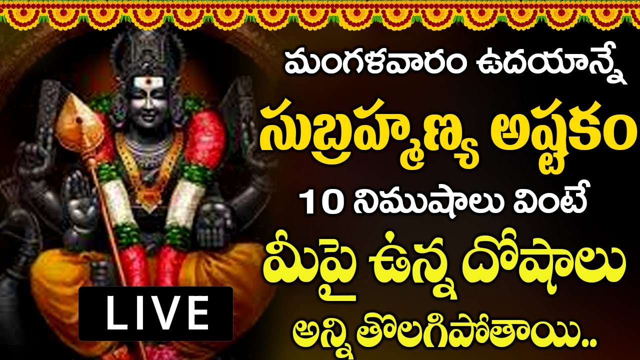 మంగళవారం ఉదయాన్నే స్కంద అష్టకం10 నిముషాలు వింటే మీపై ఉన్న దోషాలు అన్నిపోతాయి.. | SUBRAMANYA ASHTAKAM