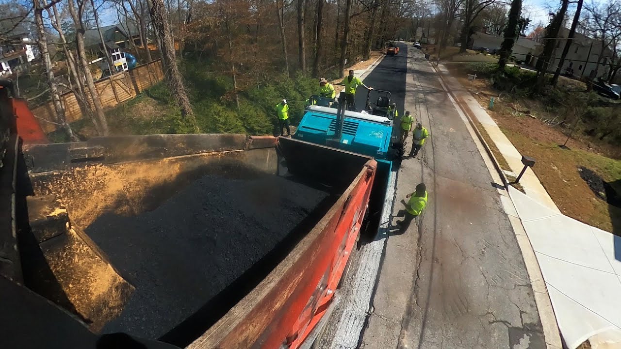 2 loads of Hot Asphalt in Atlanta, GA | Dump Truck ASMR | Kenworth W900 CAT