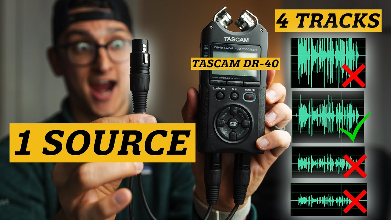 Tascam DR-40 HACK | Запись 4 аудиодорожек с одного источника
