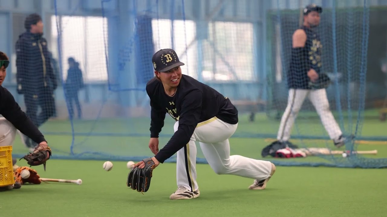 【オリックス春季キャンプ】横山聖哉、逆シングル捕球練習【2026.2.10】