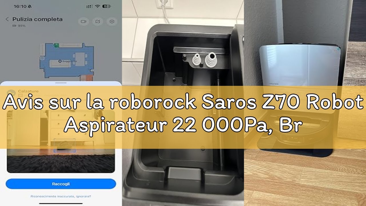 Avis sur la roborock Saros Z70 Robot Aspirateur 22 000Pa, Bras Mécanique OmniGrip, Châssis AdaptiLif