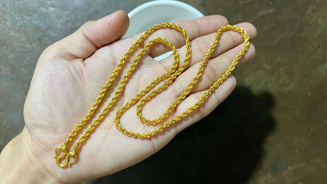 ខ្សែក1ដំឡឹង ម៉ូតពួវិញ#gold #necklace