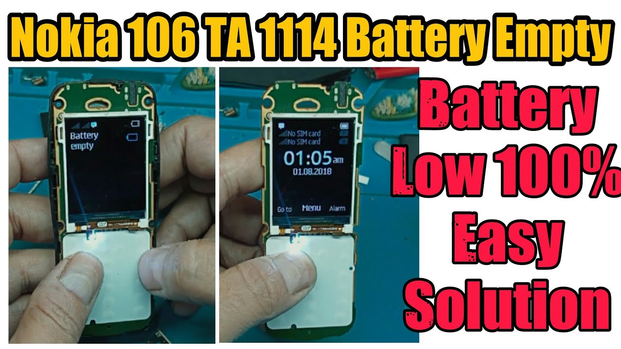 Nokia 106 RM 1114 Battery Empty Battery Low Problem 100% Easy Solution
