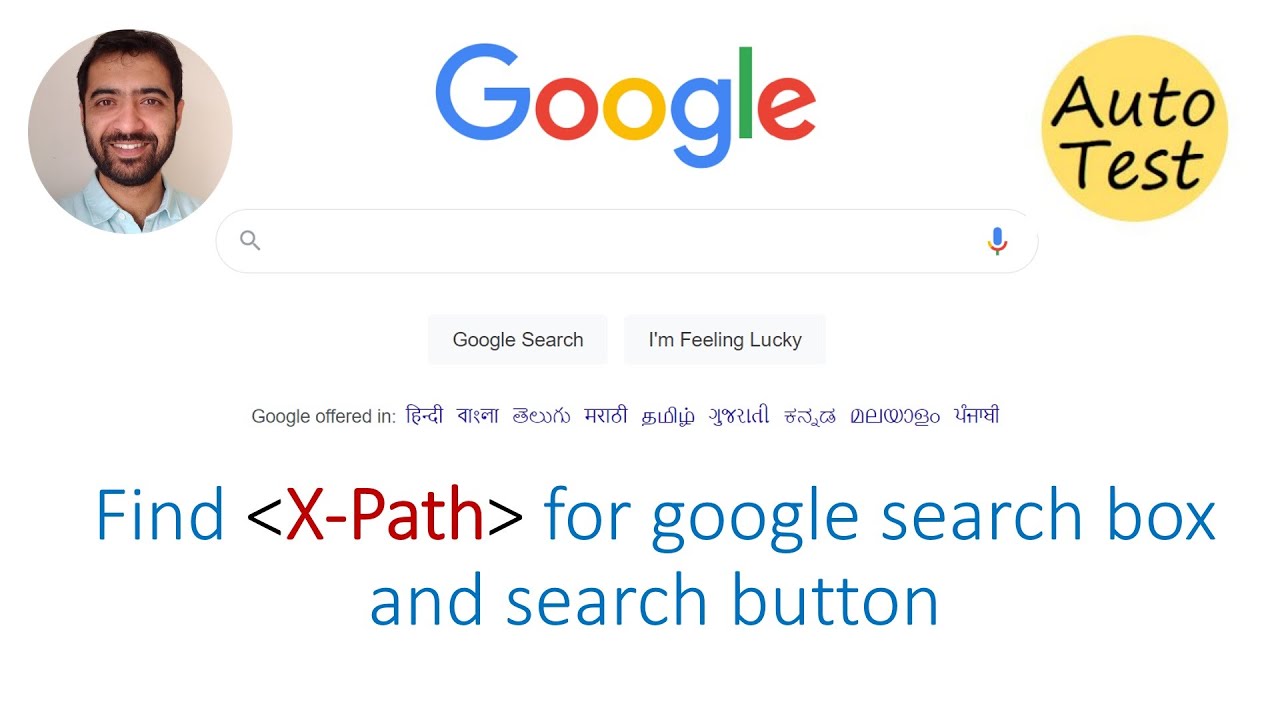 Найдите X-path для поля поиска Google и кнопки поиска