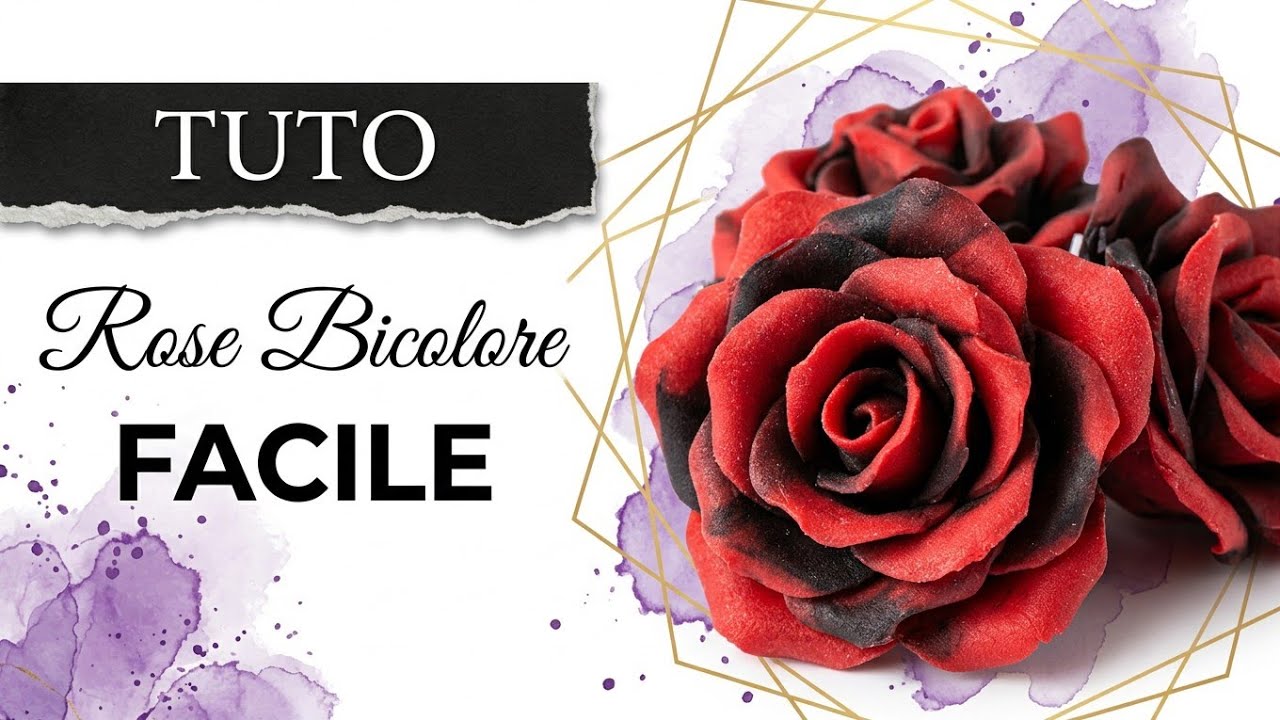 🌹 Modelage d’une rose bicolore en pâte à sucre | Tutoriel facile pour décor de gâteau
