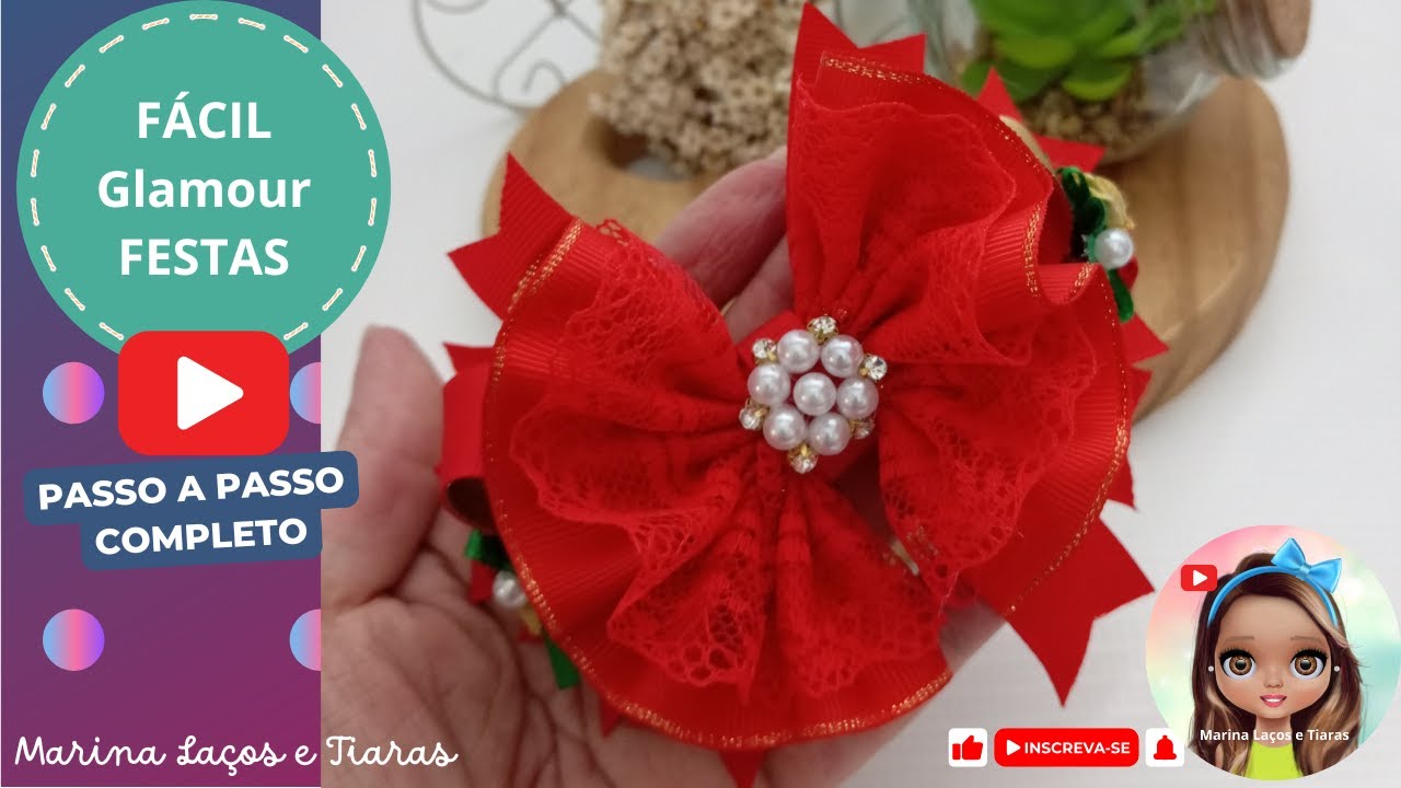LUXO Extremo! 💎 Laço com Strass SS16 e Pérolas! Variação Boutique Babado para Arrasar! 💖 Festas