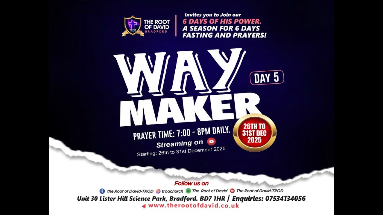 6 Days of his Power - Way Maker (Day 5) - 30/12/2025