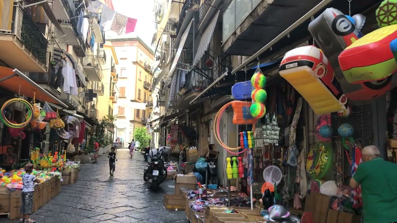 Naples Italy 🇮🇹 Street Market Walk near Napoli Centrale Railway Station
