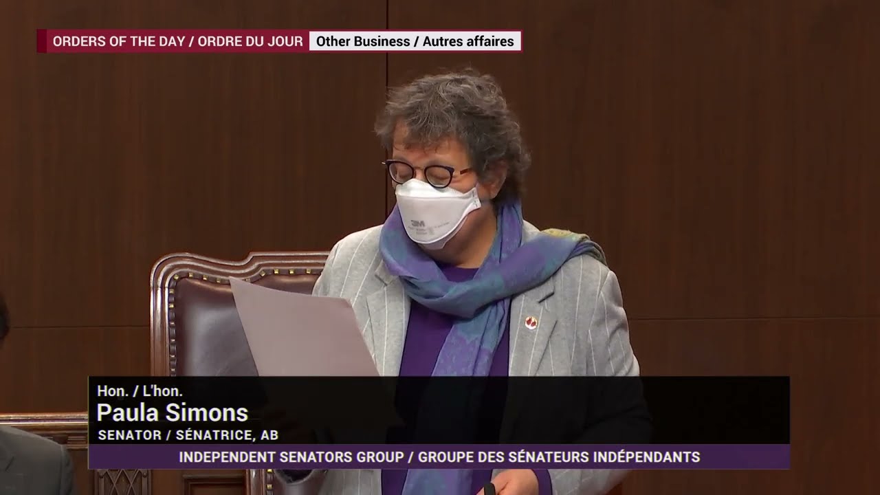 INQUIRY: Sen. Simons speaks to the outstanding work of her retired colleague, Sen. Ratna Omidvar
