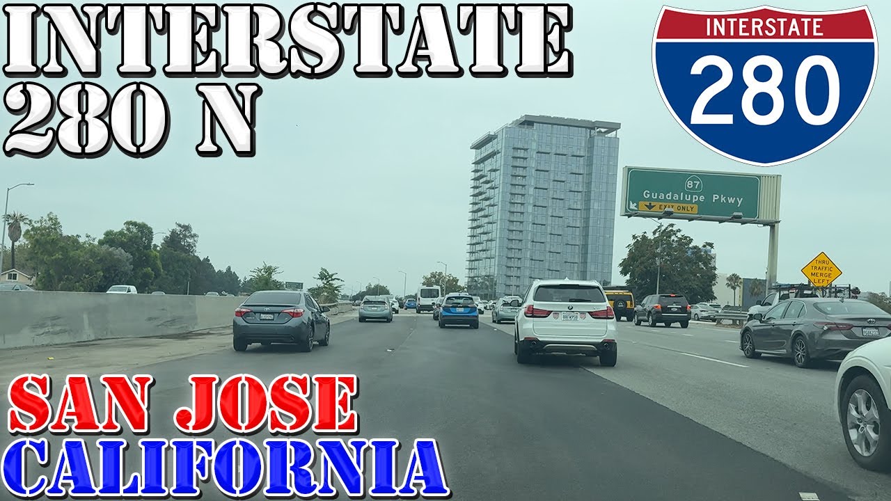 I-280 North - San Jose - California - 4K Highway Drive