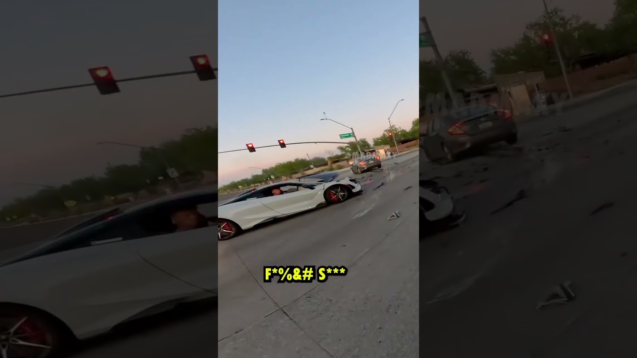 $500000 McLaren Crashed with Honda.. #crash #hypercar #mclaren #shorts #viralvideo #honda #bmw