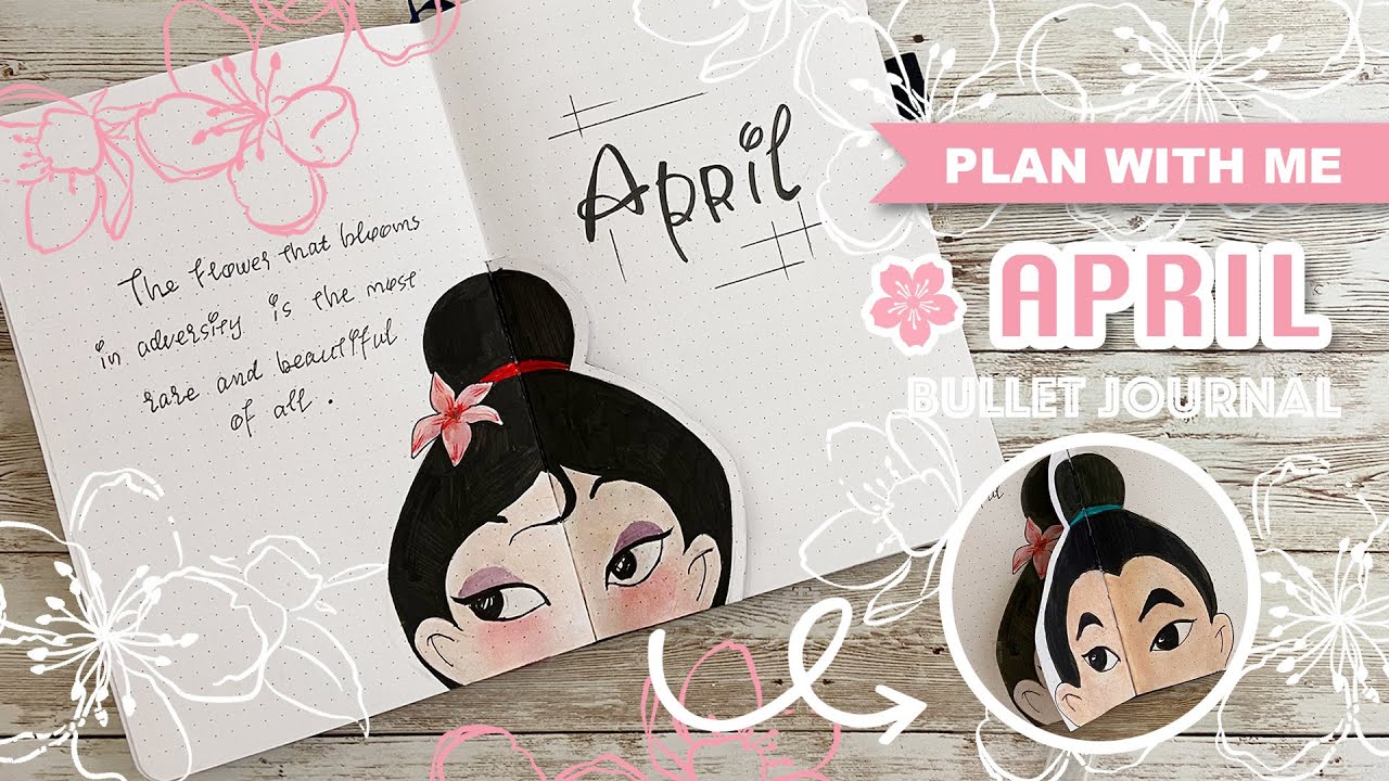[PLAN WITH ME] Disney Princess [MULAN] Theme Bullet Journal | April 2020