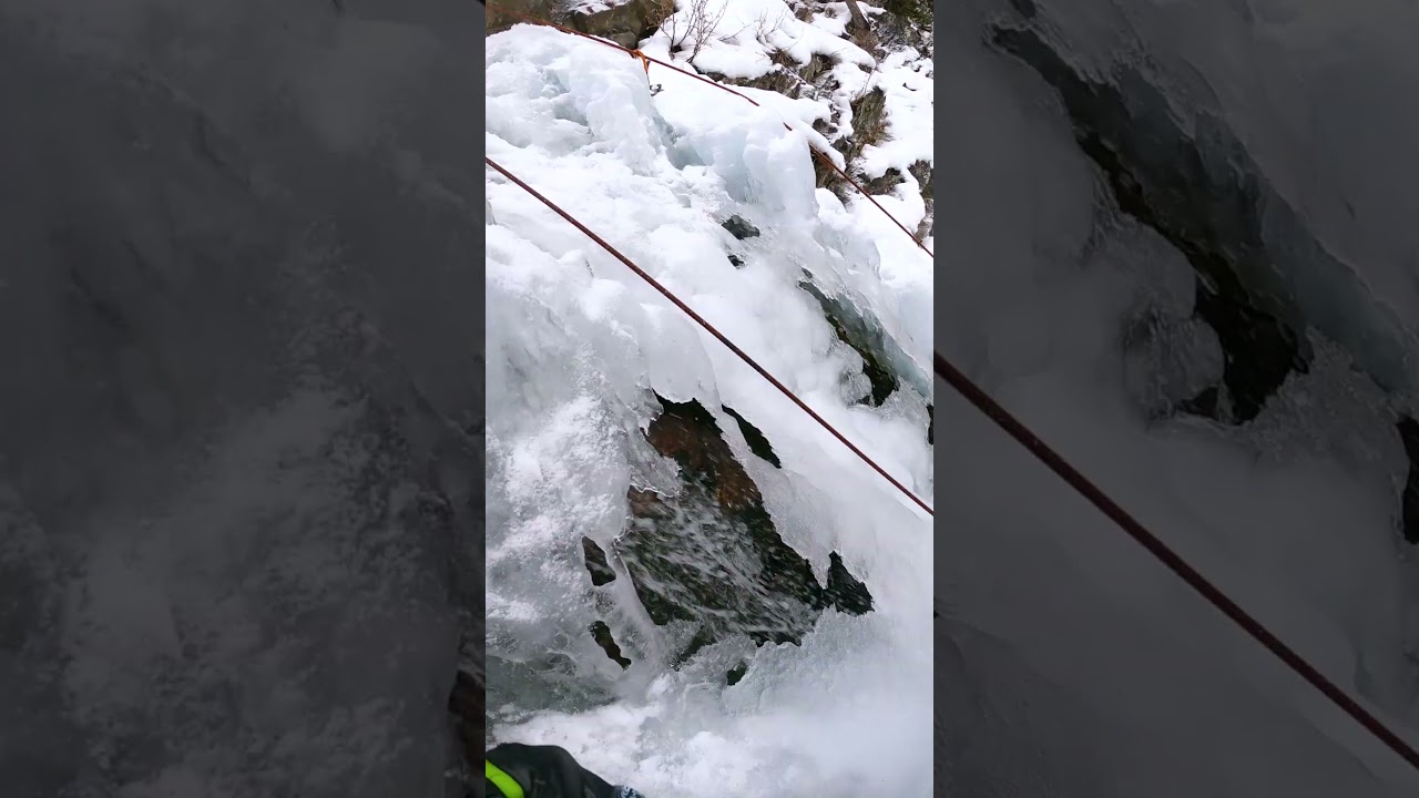 The inside of this frozen waterfall is MAGICAL!
