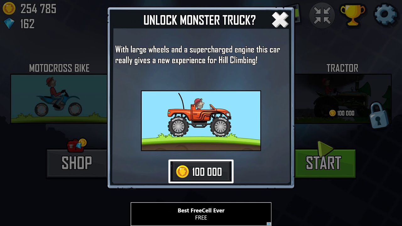 The Monster Truck!!! Hill Climb Racing