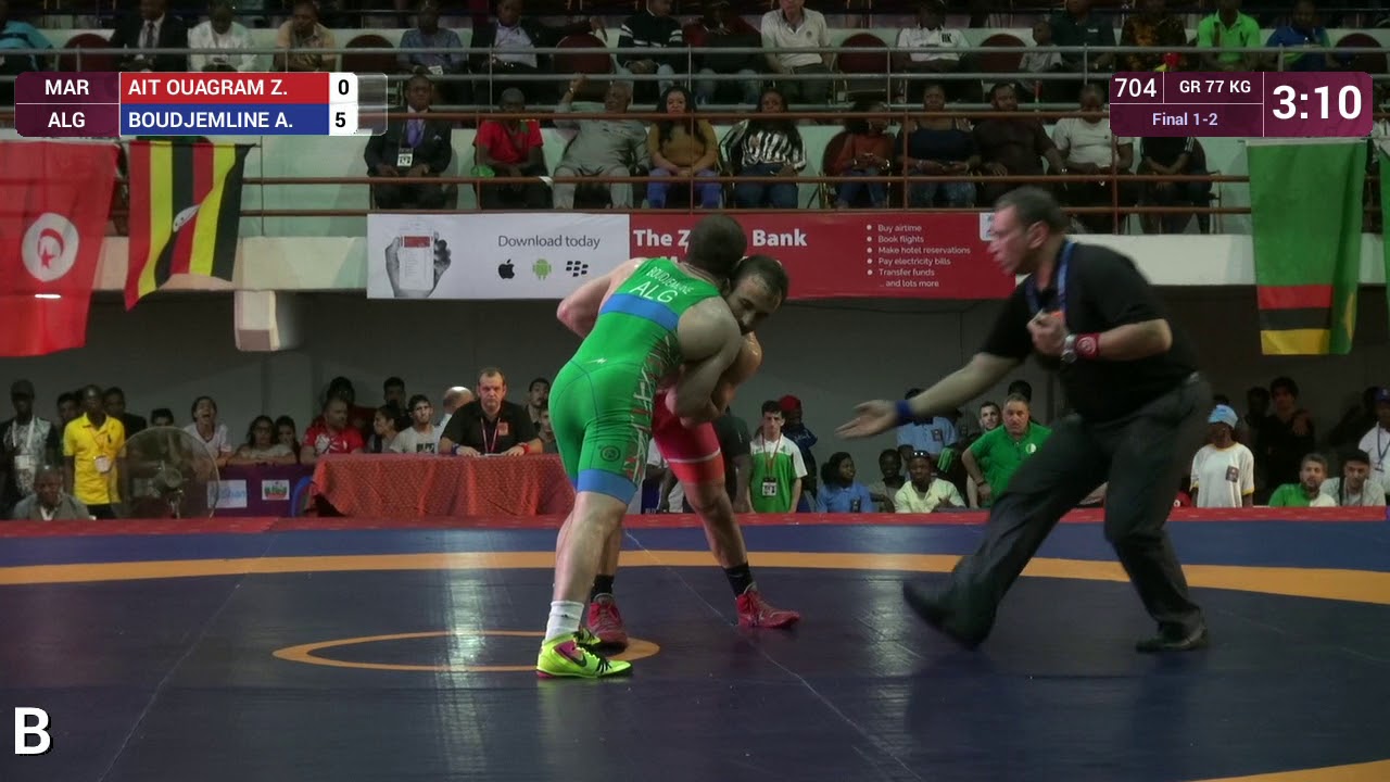 GOLD GR - 77 kg: Z. AIT OUAGRAM (MAR) v. A. BOUDJEMLINE (ALG)