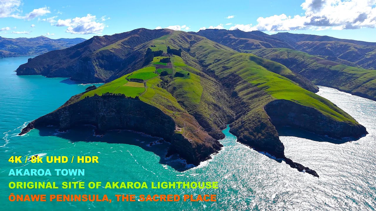 Amazing New Zealand | Akaroa | Historic Battlefield Ōnawe Peninsula | Cinematic Aerial View