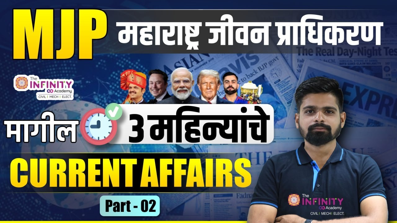 MJP EXAM 2025 | Current affairs last 3 month | mjp je mjp cea | most imp topic | part 2