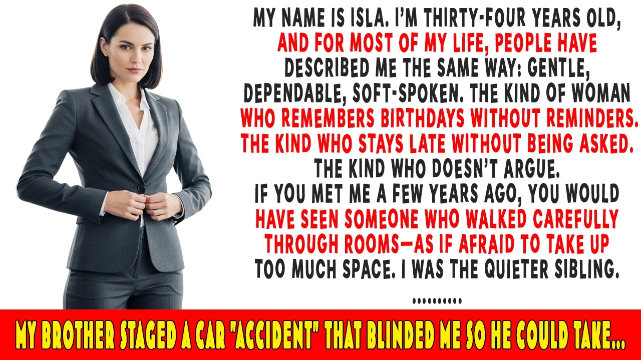 My Brother Staged The Crash That Blinded Me For Grandpa’s Fortune He Thought I’d Never Find Out