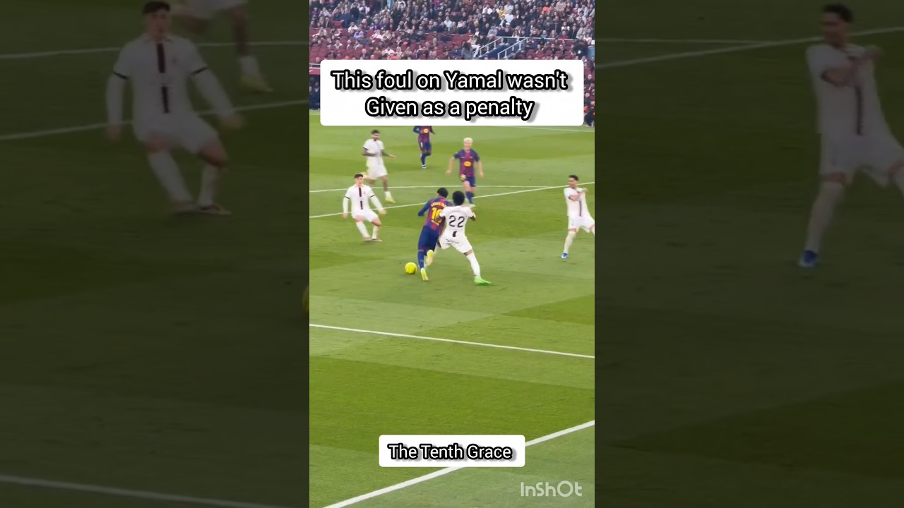 This foul on Lamine Yamal vs Mallorca wasn't given as a penalty. #barcelona #lamineyamal